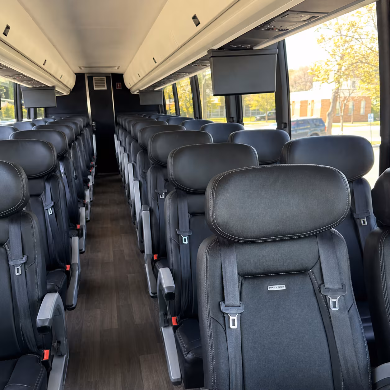 Boston boston school event bus rental party bus exterior